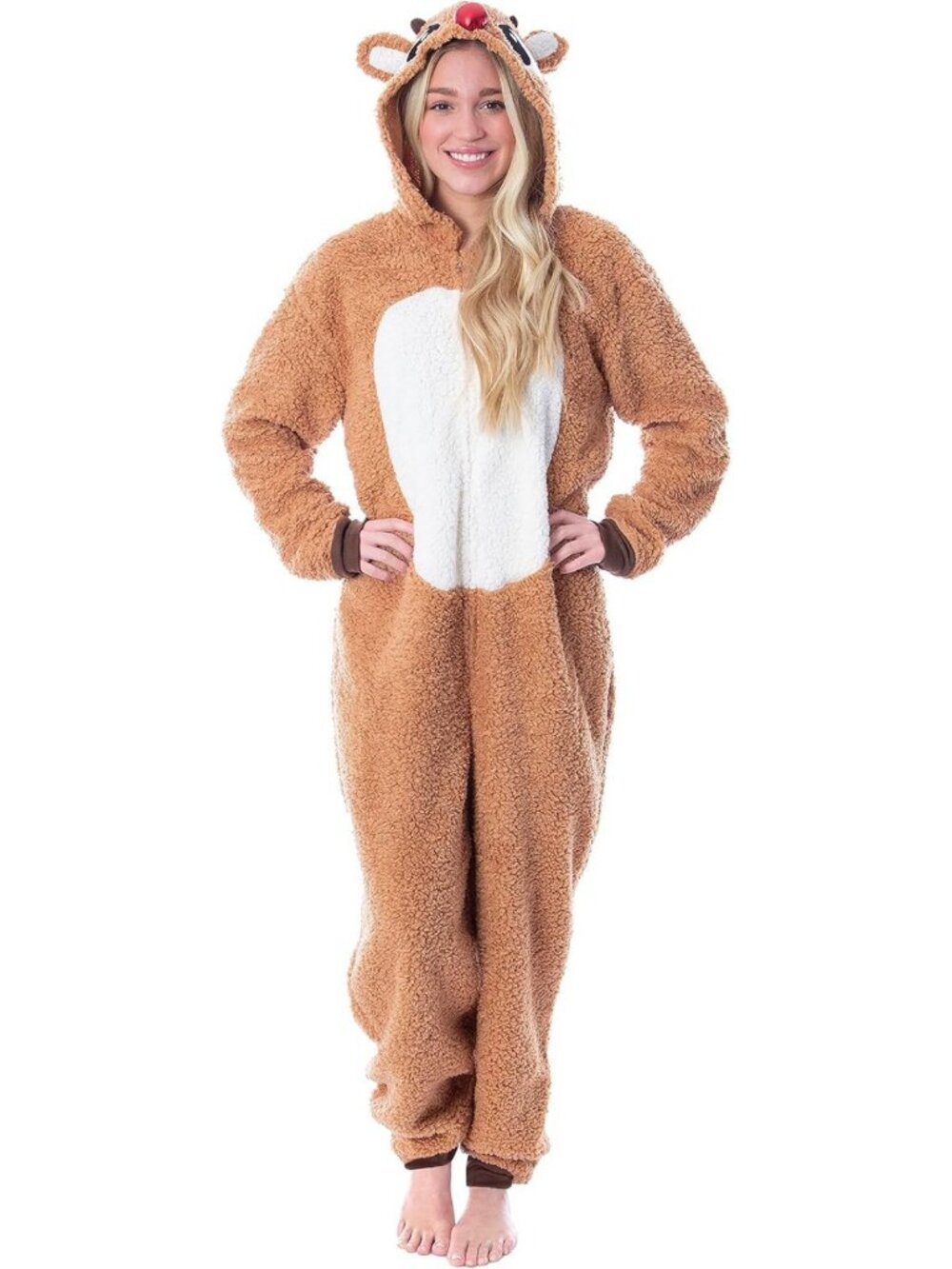 Seven Times Six Rudolph The Red-Nosed Reindeer Adult Sherpa Fleece Union Suit